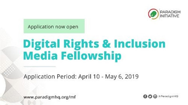 Paradigm Initiative Digital Rights and Inclusion Media Fellowship 2019