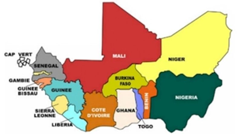 west africa map of countries