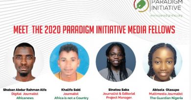 Paradigm Initiative 2020 Digital Rights and Inclusion Media fellows