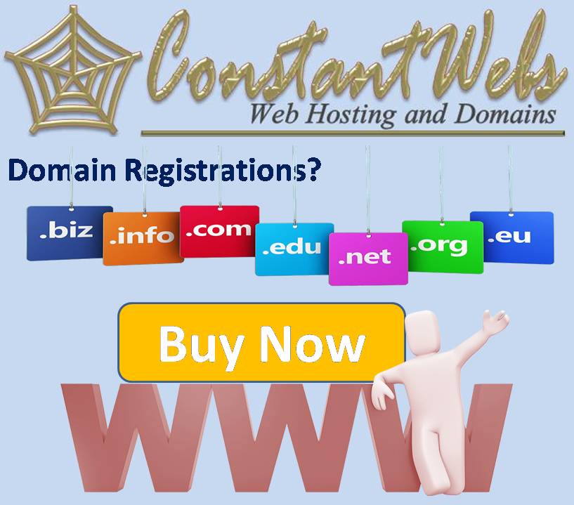 domain registrations with Constantwebs