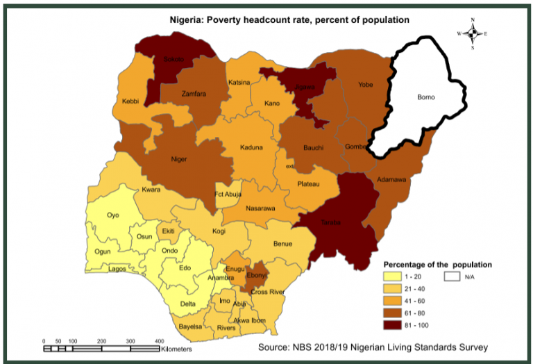 40% of Nigerian's earn less than $1 per day and live in abject poverty