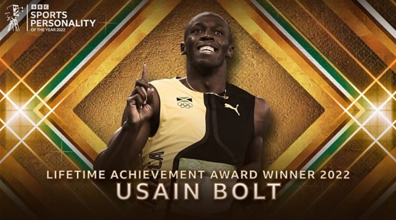 Usain Bolt receives Lifetime Achievement Award Winner from BBC Sport Personality of the Year 2022.