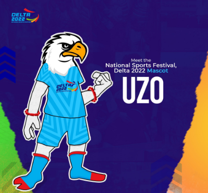 Uzo the mascot for Delta 2022 National Sports festival