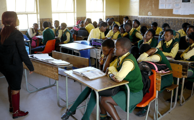 students in school classroom