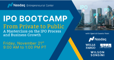Join THE Nasdaq Entrepreneurial Center on November 21, 2025, for the Fall 2025 IPO Bootcamp, and gain direct access to the pros who make IPOs happen.